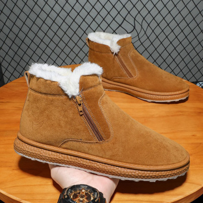 Rutschfeste, modische, warme Herren-Baumwollschuhe mit seitlichem Reißverschluss