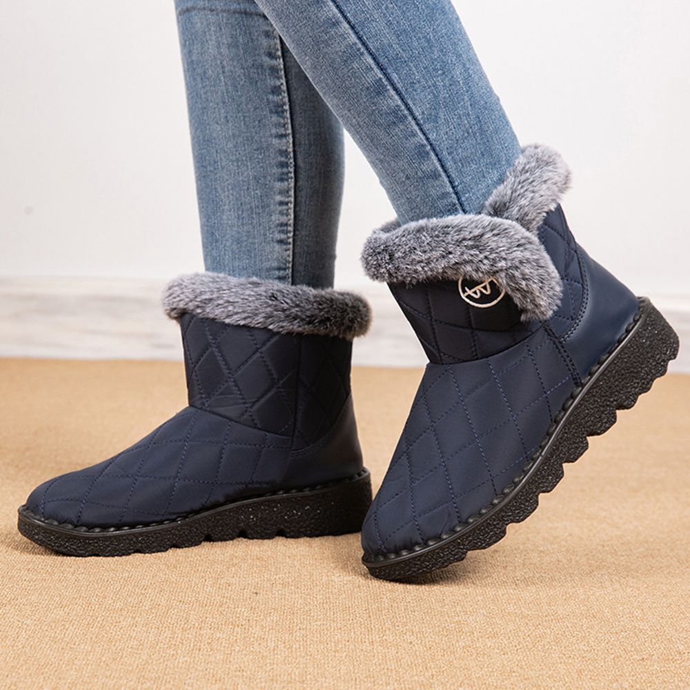 Damen-High-Top-Stiefel aus Fleece-Baumwolle