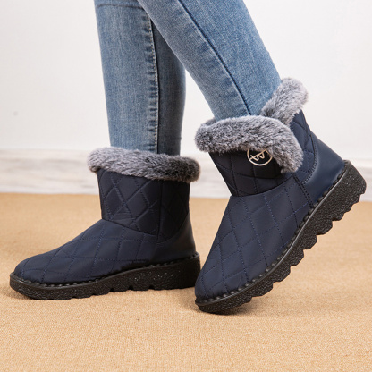 Damen-High-Top-Stiefel aus Fleece-Baumwolle