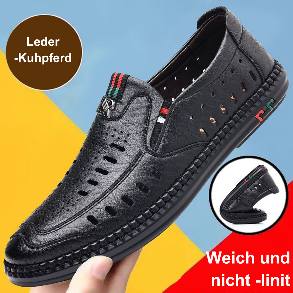 2024 neue Herren-Lochschuhe, lässige Ledersandalen