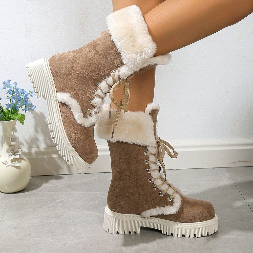 Lange Damen-Schneestiefel aus Fleece