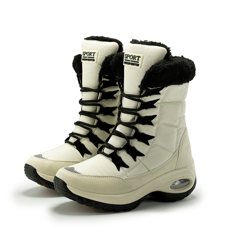 Hohe, rutschfeste Samt-Schneestiefel für Damen