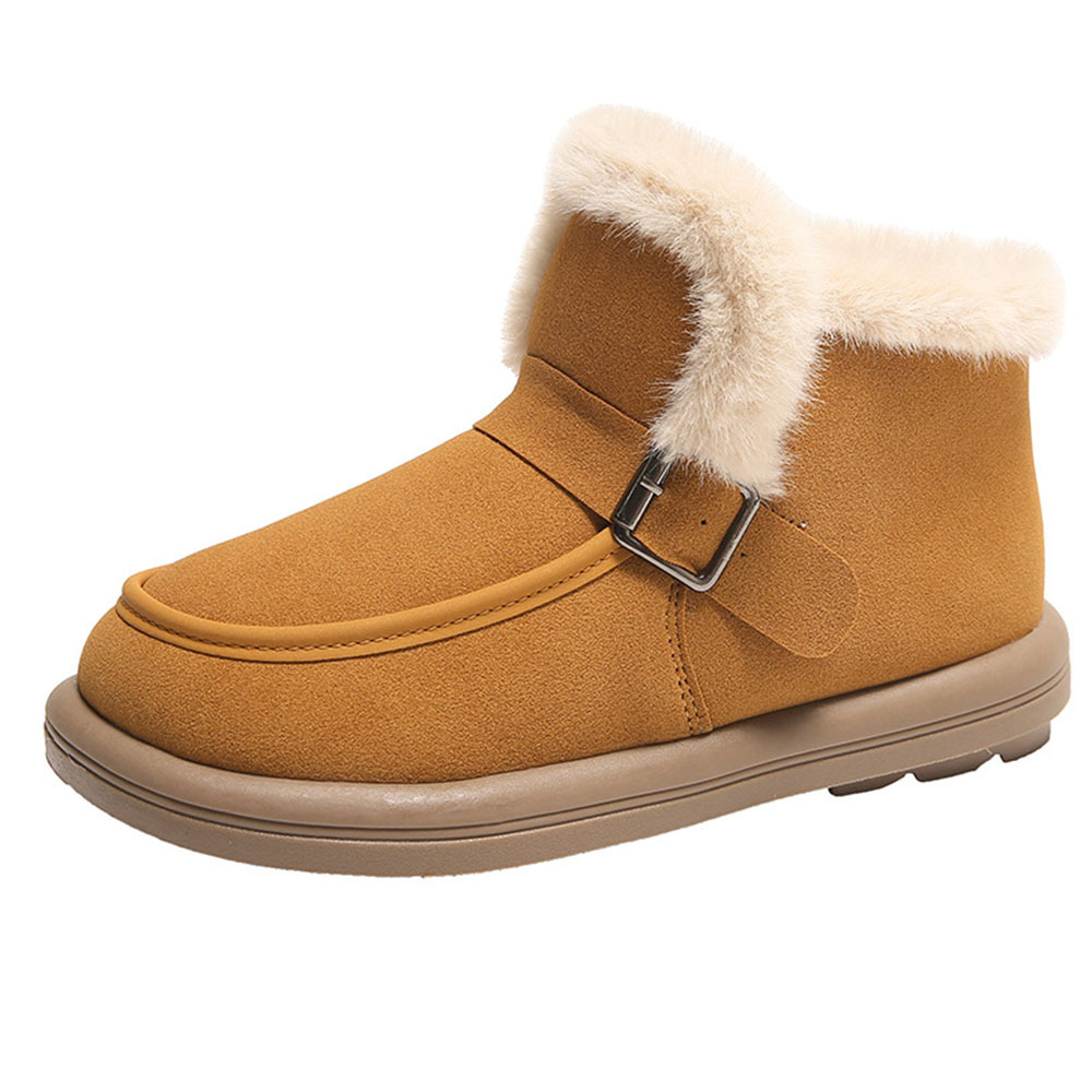 Wintersamt verdickte warme Slip-on-Damenstiefel