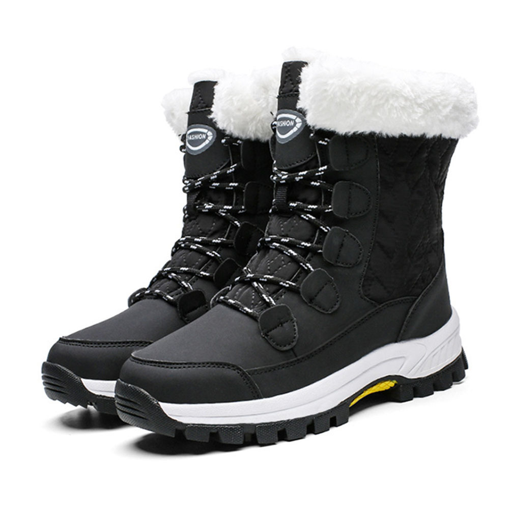 Winterverdickte und samtige High-Top-Schneestiefel für Damen