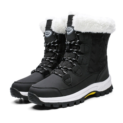 Winterverdickte und samtige High-Top-Schneestiefel für Damen
