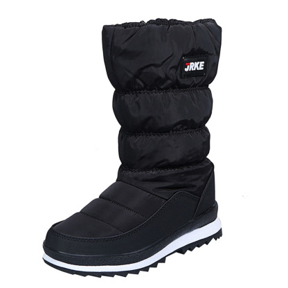 Damen-Schneestiefel mit dicker Sohle und mittelhohem Fleece aus Fleece