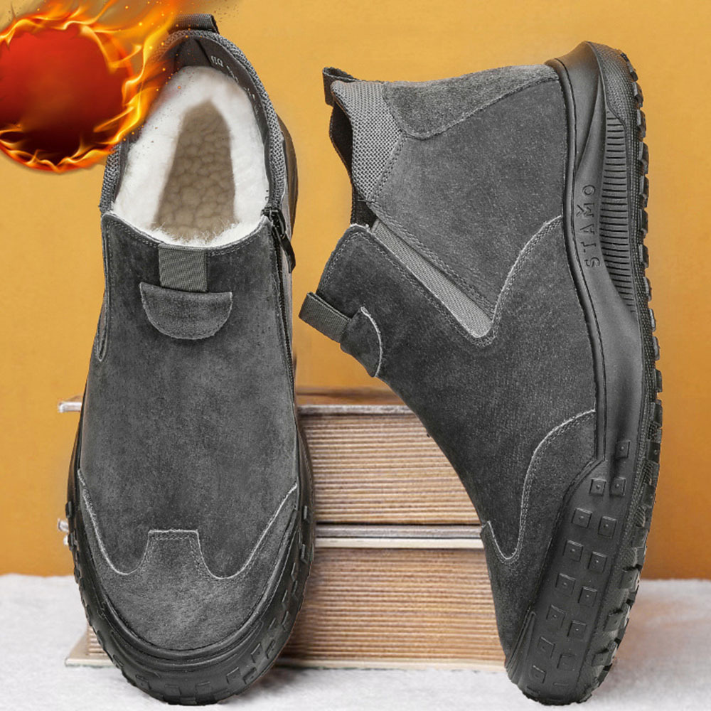 Herren-Winterstiefel aus Fleece mit hohem Schaft aus Baumwolle