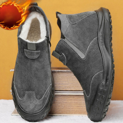 Herren-Winterstiefel aus Fleece mit hohem Schaft aus Baumwolle