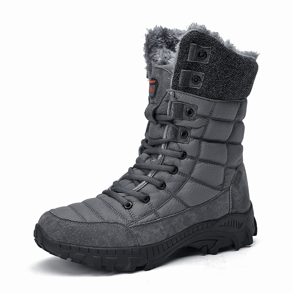 Lässige High-Top-Fleece-Baumwollstiefel für Herren