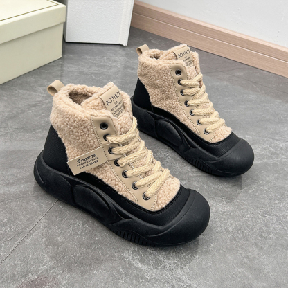 Warme Winterschuhe für Damen mit dicken Sohlen und Samt