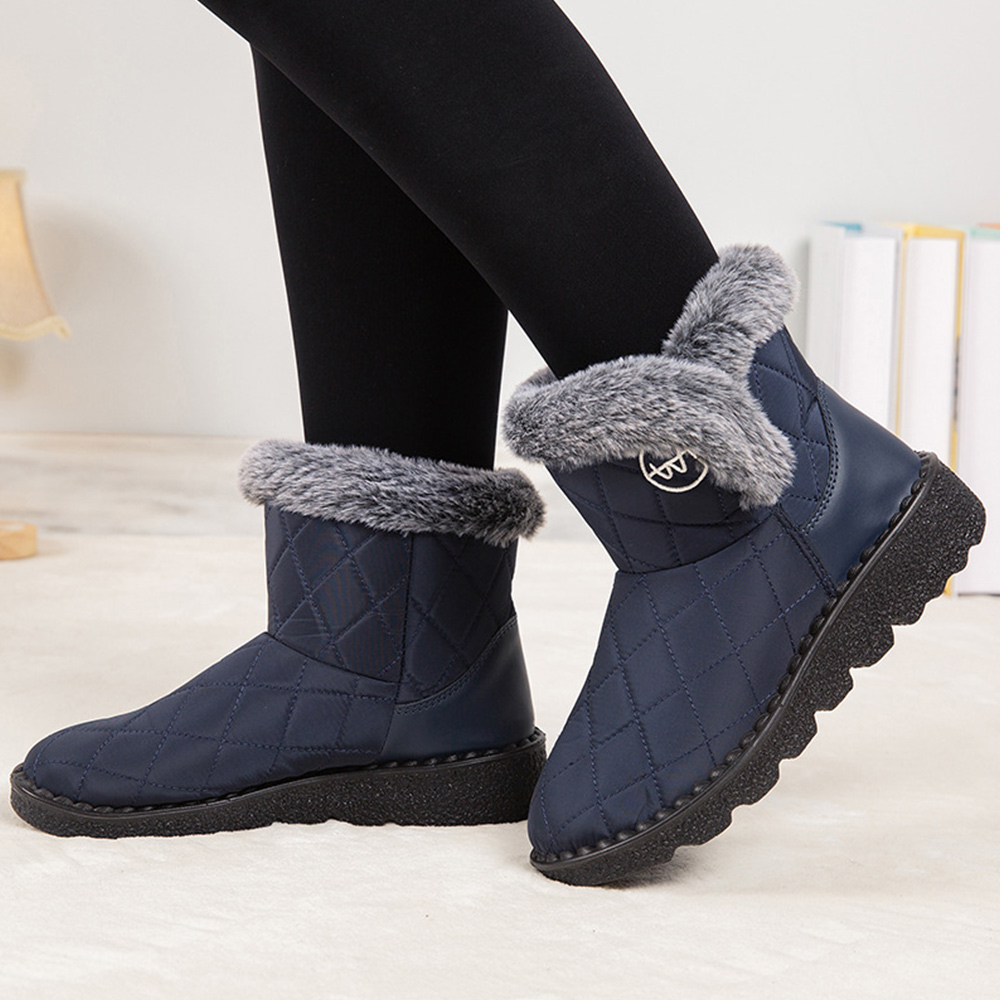 Damen-High-Top-Stiefel aus Fleece-Baumwolle