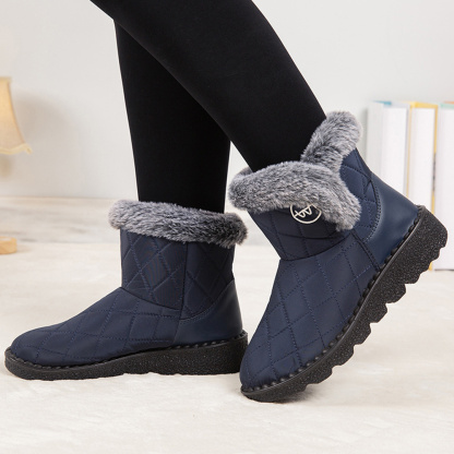 Damen-High-Top-Stiefel aus Fleece-Baumwolle