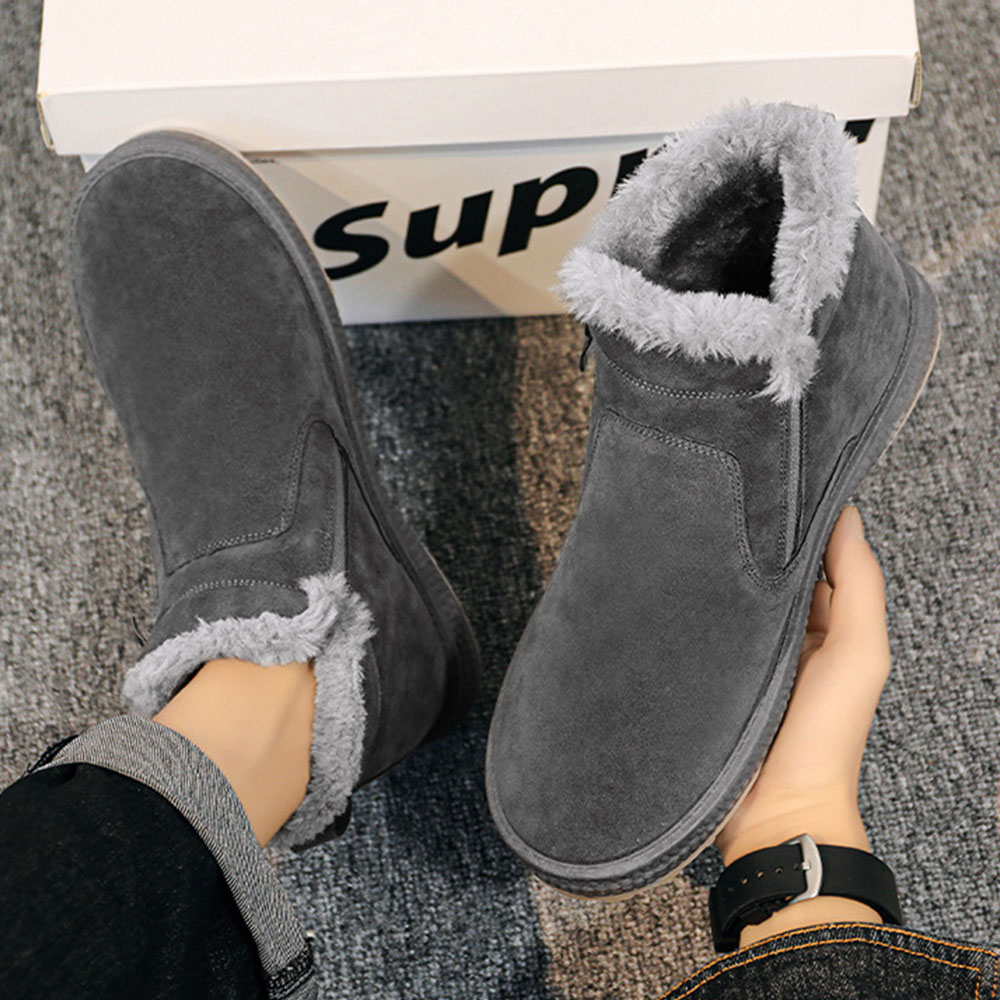 Rutschfeste, modische, warme Herren-Baumwollschuhe mit seitlichem Reißverschluss