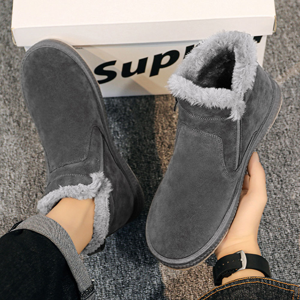 Rutschfeste, modische, warme Herren-Baumwollschuhe mit seitlichem Reißverschluss