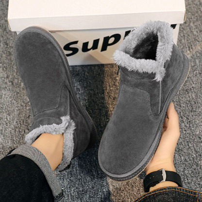 Rutschfeste, modische, warme Herren-Baumwollschuhe mit seitlichem Reißverschluss