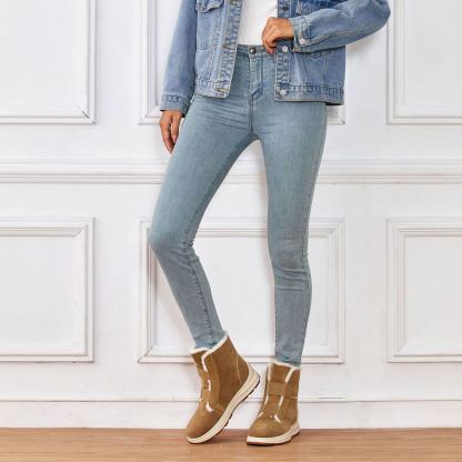 Winter-Fleece-Schneestiefel für Damen bis zur Mitte der Wade