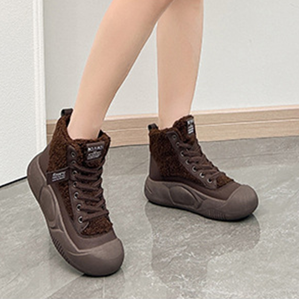 Warme Winterschuhe für Damen mit dicken Sohlen und Samt