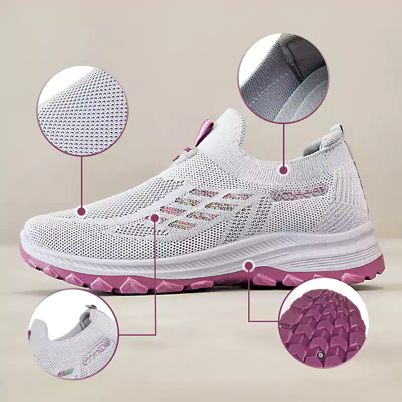  Gestrickte, atmungsaktive Slip-On-Sneaker für Damen
