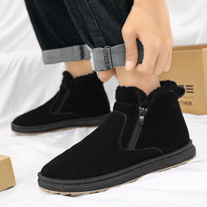 Rutschfeste, modische, warme Herren-Baumwollschuhe mit seitlichem Reißverschluss