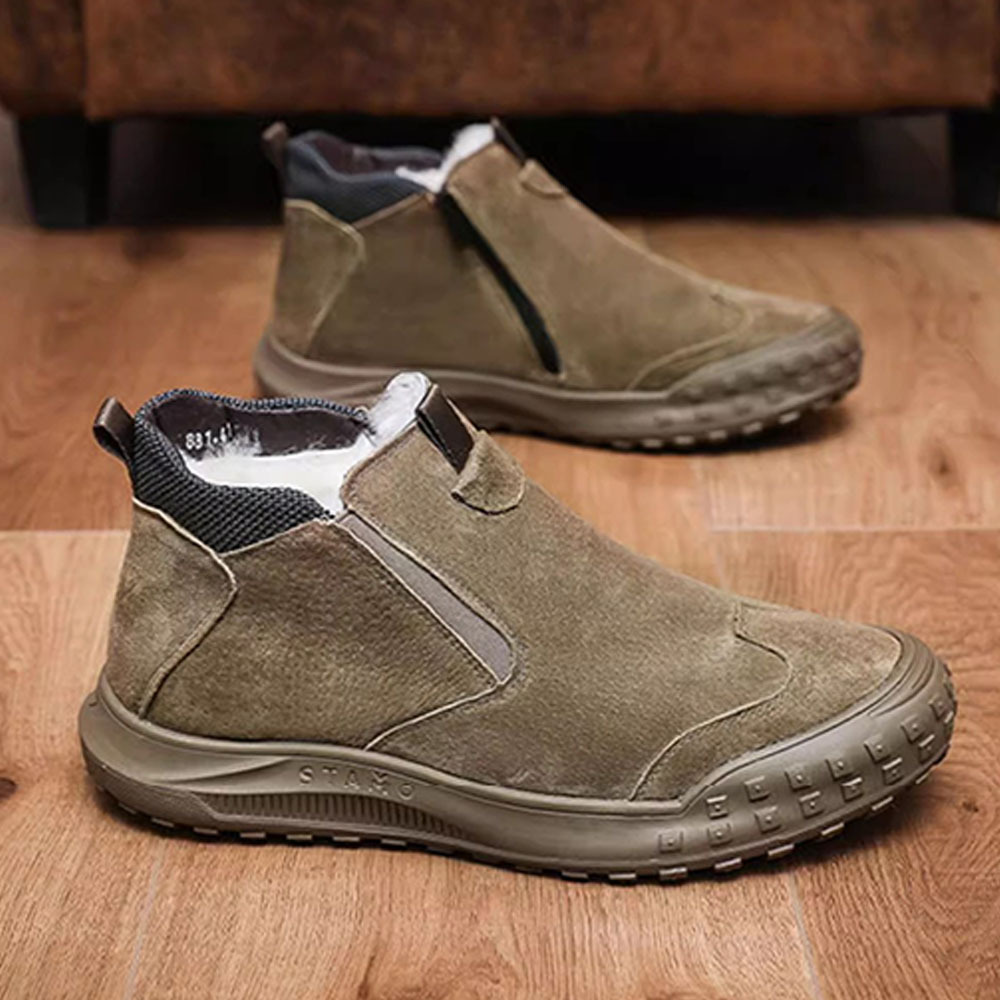 Herren-Winterstiefel aus Fleece mit hohem Schaft aus Baumwolle