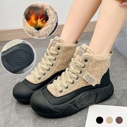 Warme Winterschuhe für Damen mit dicken Sohlen und Samt