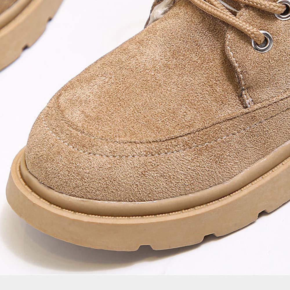 Neue warme und hoch geschnittene Fleece-Schneestiefel zum Schnüren