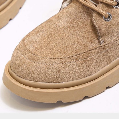 Neue warme und hoch geschnittene Fleece-Schneestiefel zum Schnüren