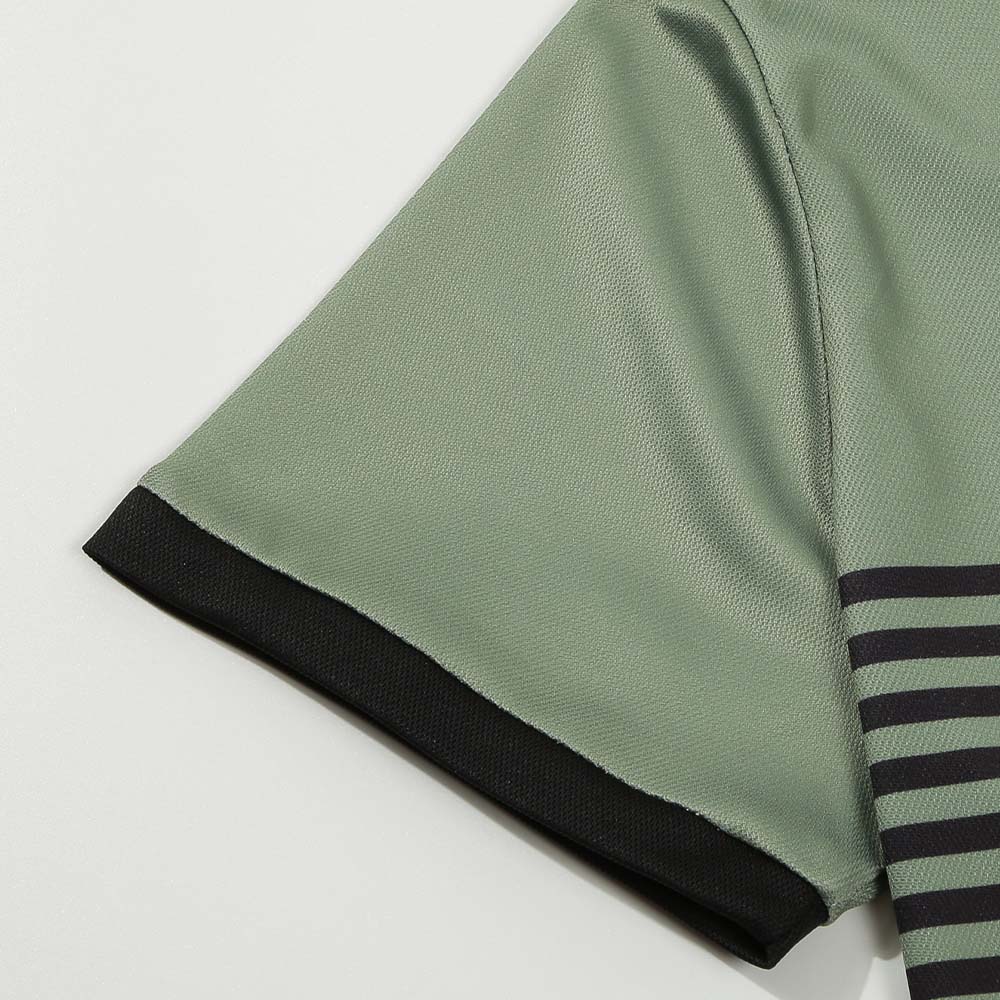 Therling Kurzarm-Poloshirt für Herren mit Farbblock-Streifen und Revers