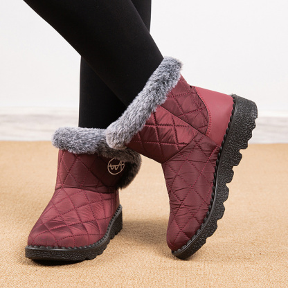 Damen-High-Top-Stiefel aus Fleece-Baumwolle