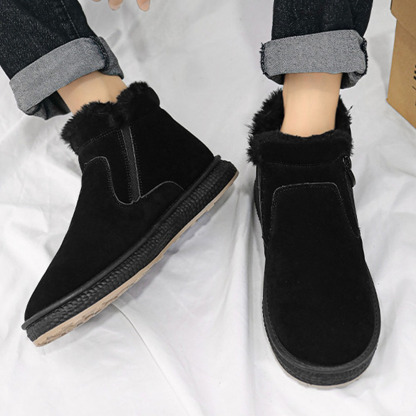 Rutschfeste, modische, warme Herren-Baumwollschuhe mit seitlichem Reißverschluss