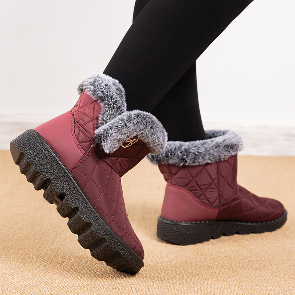 Damen-High-Top-Stiefel aus Fleece-Baumwolle