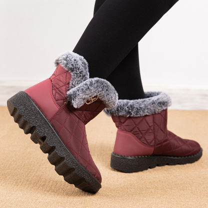 Damen-High-Top-Stiefel aus Fleece-Baumwolle