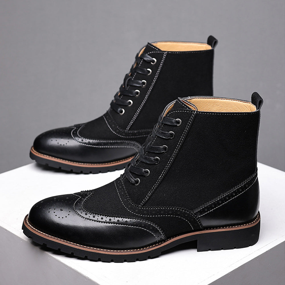 Neue hohe rutschfeste warme Lederstiefel für Herren