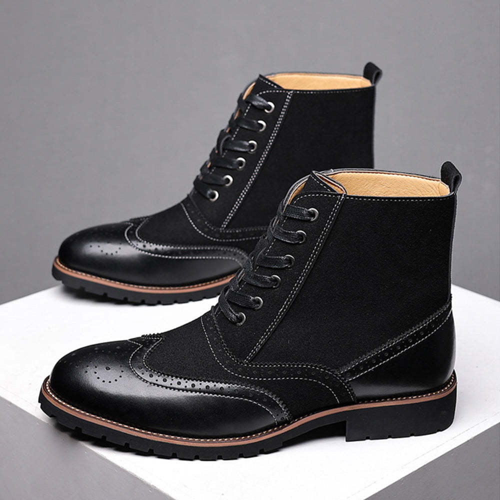 Neue hohe rutschfeste warme Lederstiefel für Herren