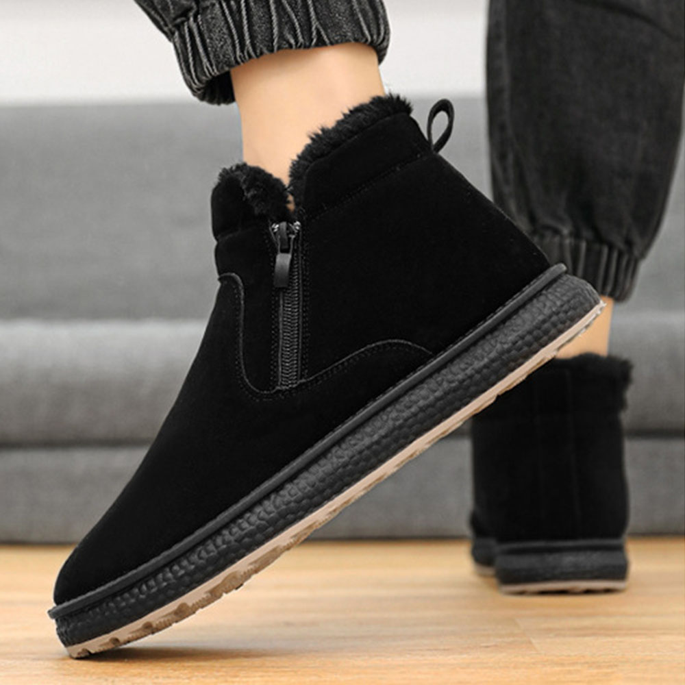Rutschfeste, modische, warme Herren-Baumwollschuhe mit seitlichem Reißverschluss