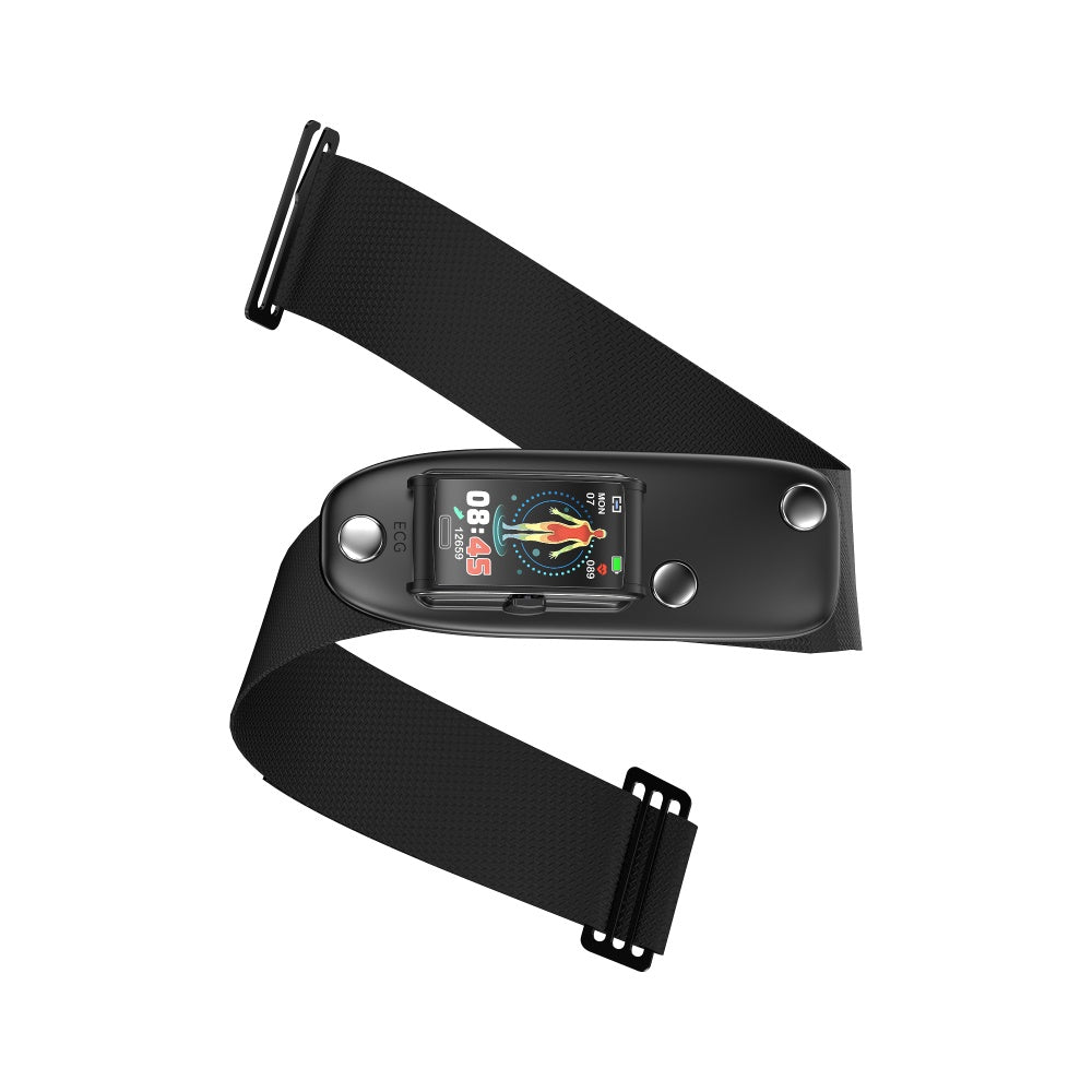 BCBEARSCOME BCE600 3-Kanal-EKG HRV Blutzucker Blutdruck Blutsauerstoff Schlaferkennung HD Bluetooth Smart Armband