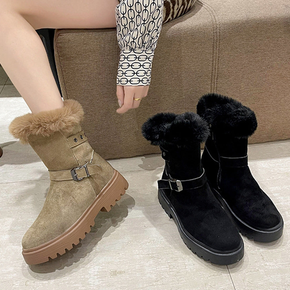 Winter neuer Stil plus samtverdickte warme Mittelrohr-warme Schuhe