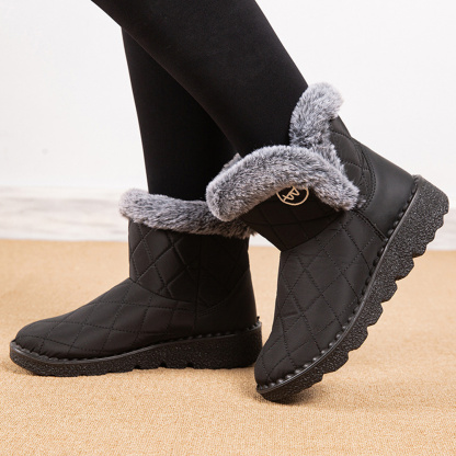 Damen-High-Top-Stiefel aus Fleece-Baumwolle