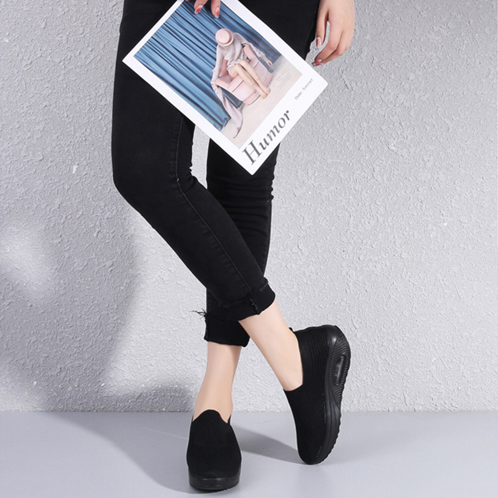 Atmungsaktive Luftpolster-Sneaker für Damen aus Fliegenstrick