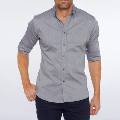 THERLING Camicia elasticizzata con cerniera da uomo nuova primavera