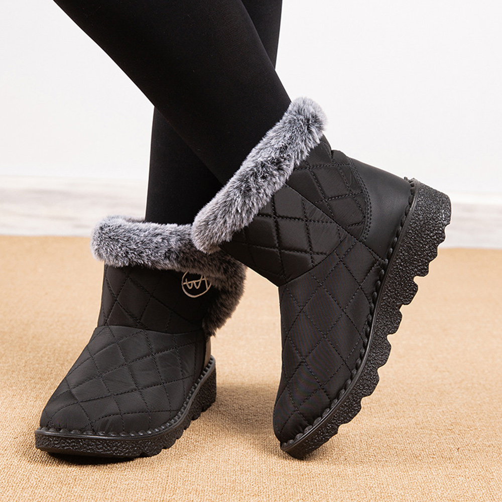 Damen-High-Top-Stiefel aus Fleece-Baumwolle
