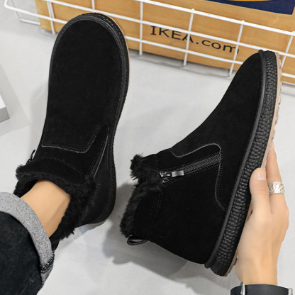 Rutschfeste, modische, warme Herren-Baumwollschuhe mit seitlichem Reißverschluss