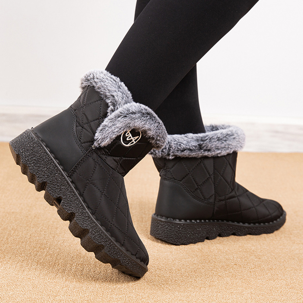 Damen-High-Top-Stiefel aus Fleece-Baumwolle