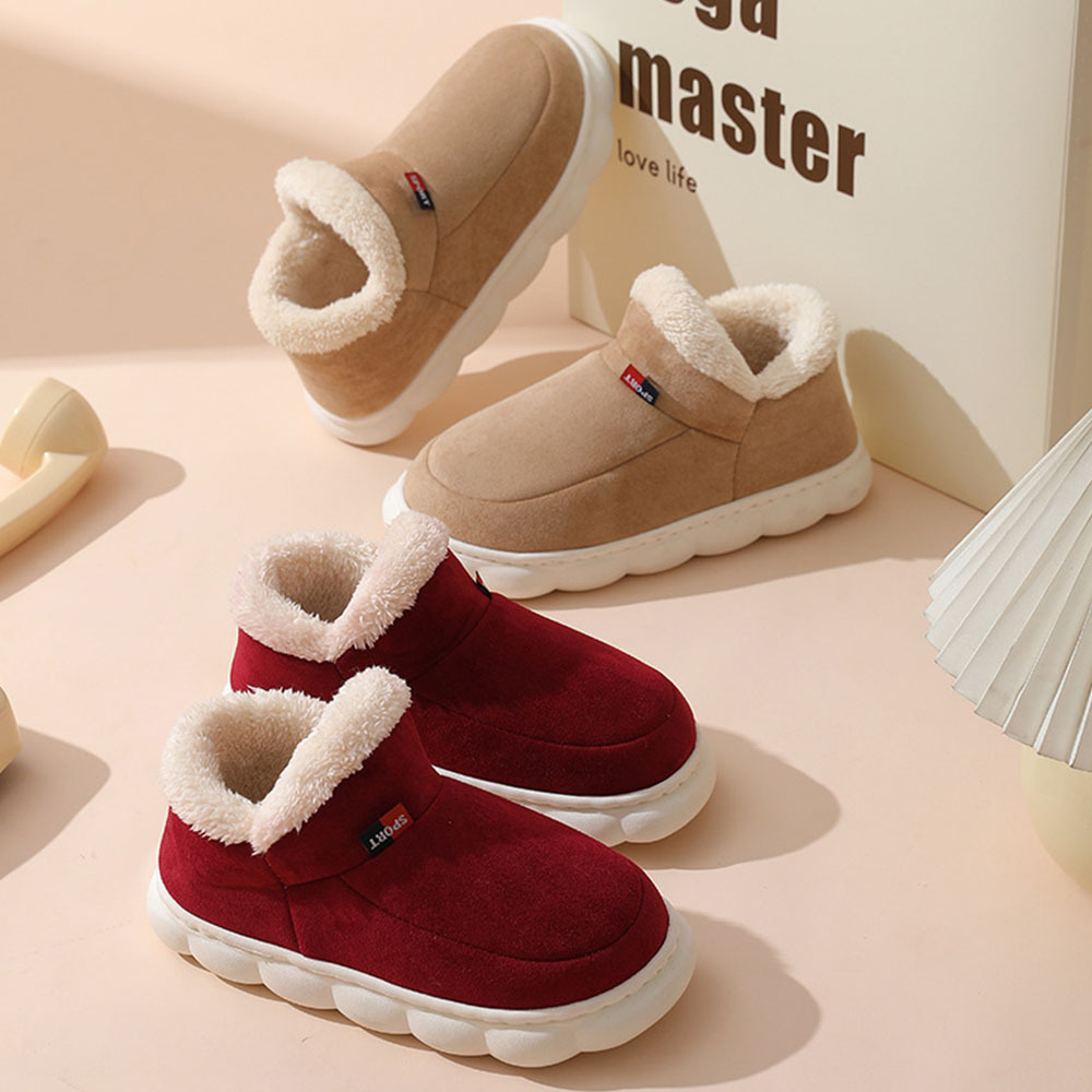 Neue Heimschuhe mit dicken Sohlen und Fleece-Baumwolle