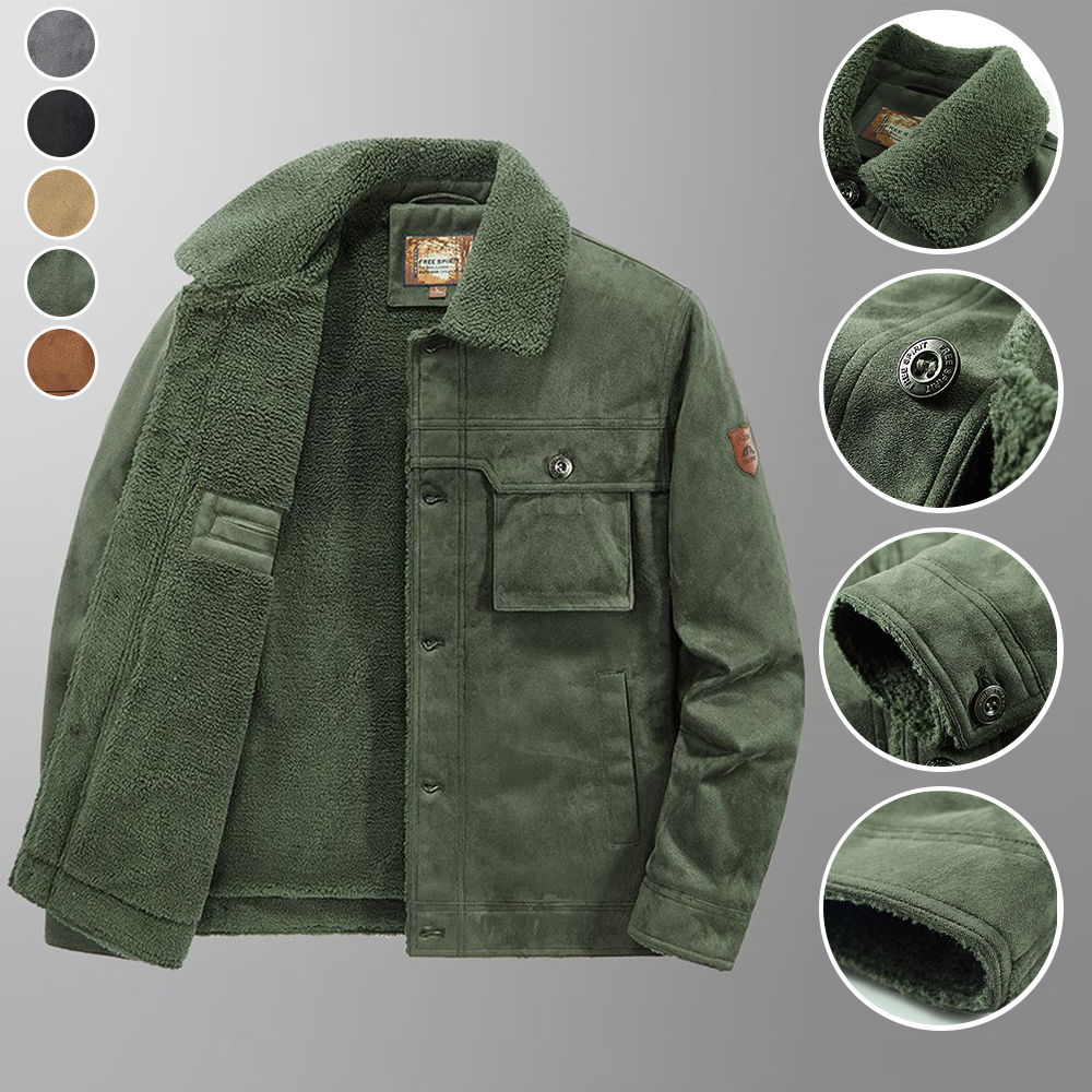  Herren-Winterjacke aus Plüsch-Wildleder