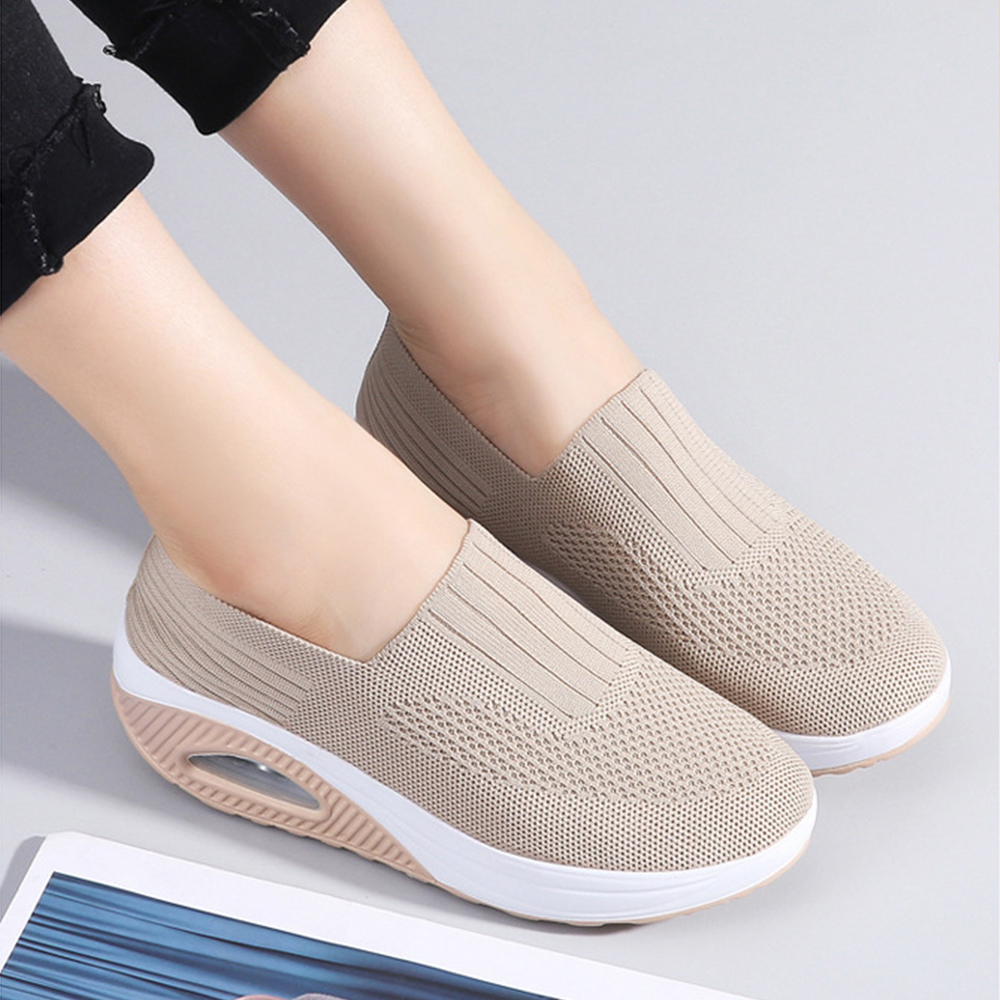Atmungsaktive Luftpolster-Sneaker für Damen aus Fliegenstrick