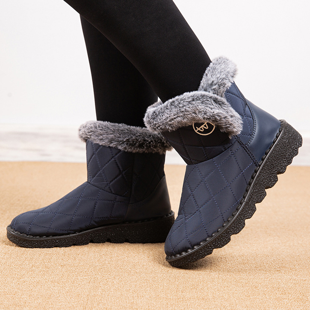 Damen-High-Top-Stiefel aus Fleece-Baumwolle