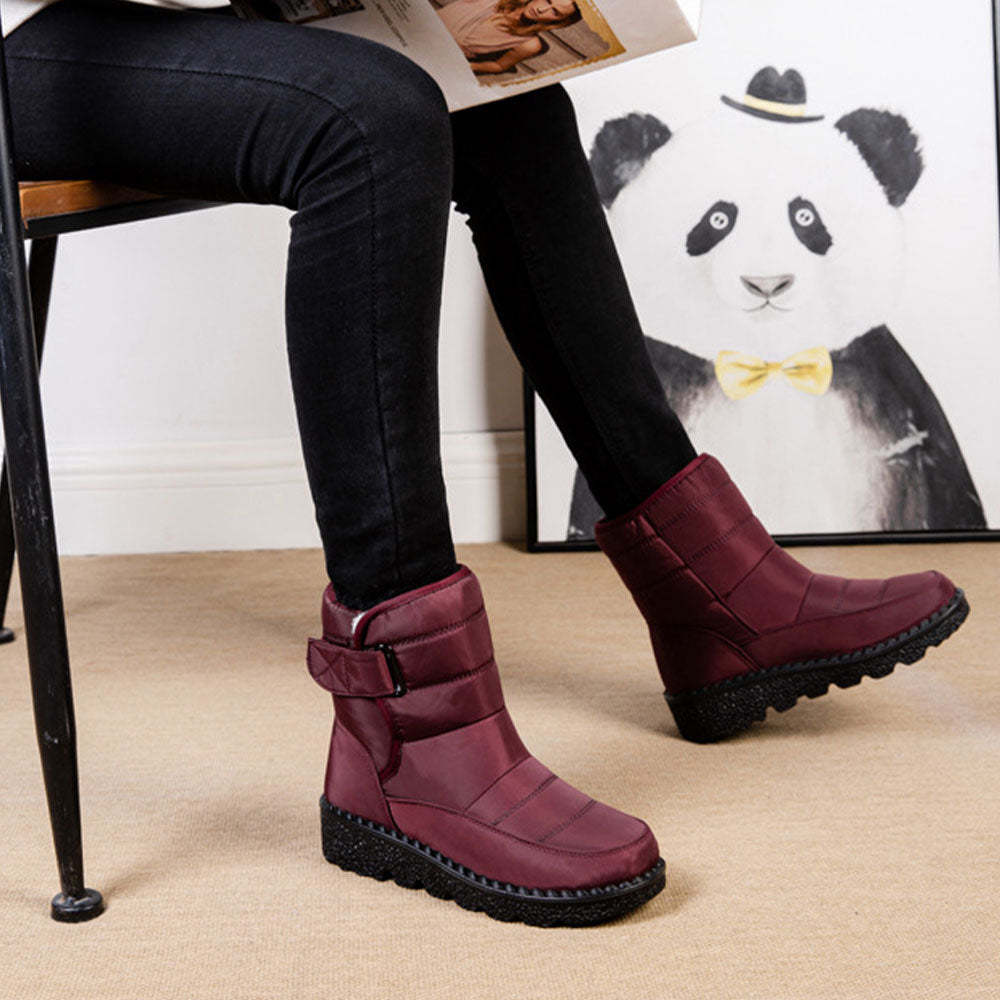 Damen Schneestiefel mit Klettverschluss