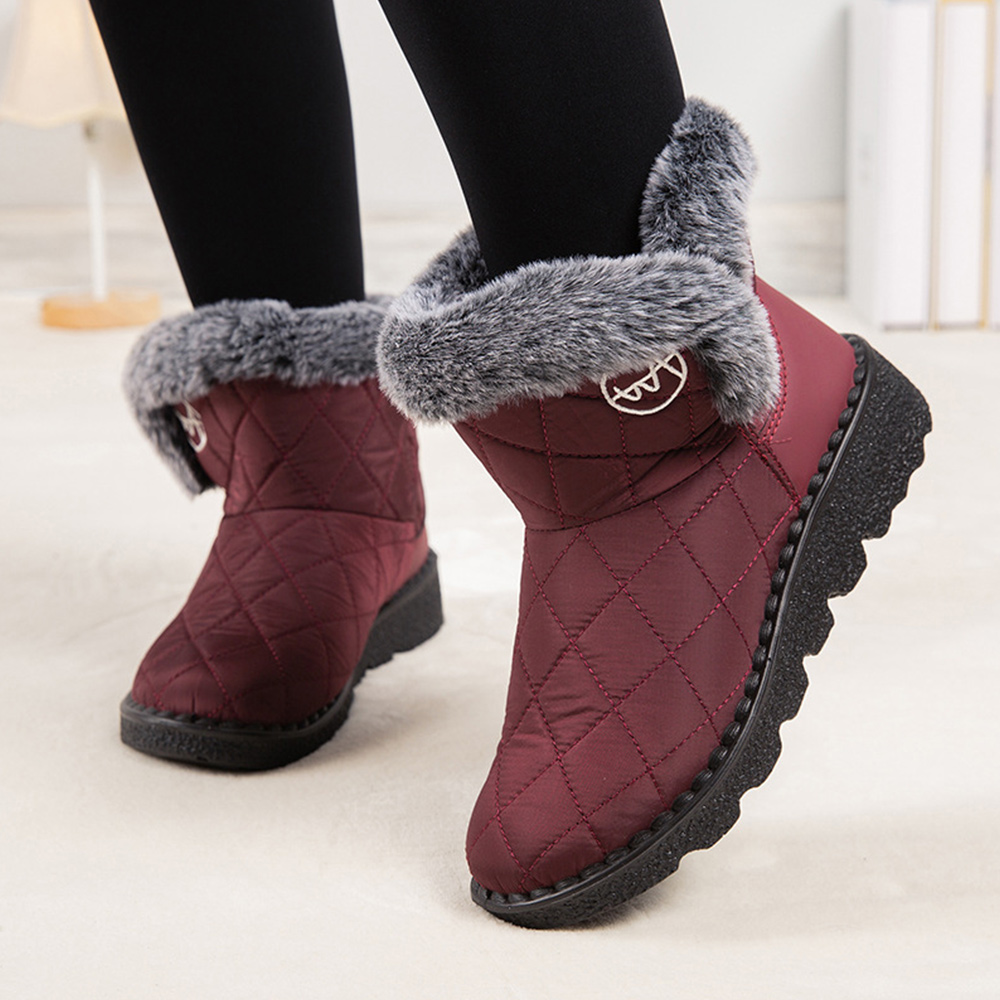 Damen-High-Top-Stiefel aus Fleece-Baumwolle