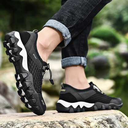 Atmungsaktive, rutschfeste Outdoor-Sneaker aus elastischem Mesh-Gewebe für Herren